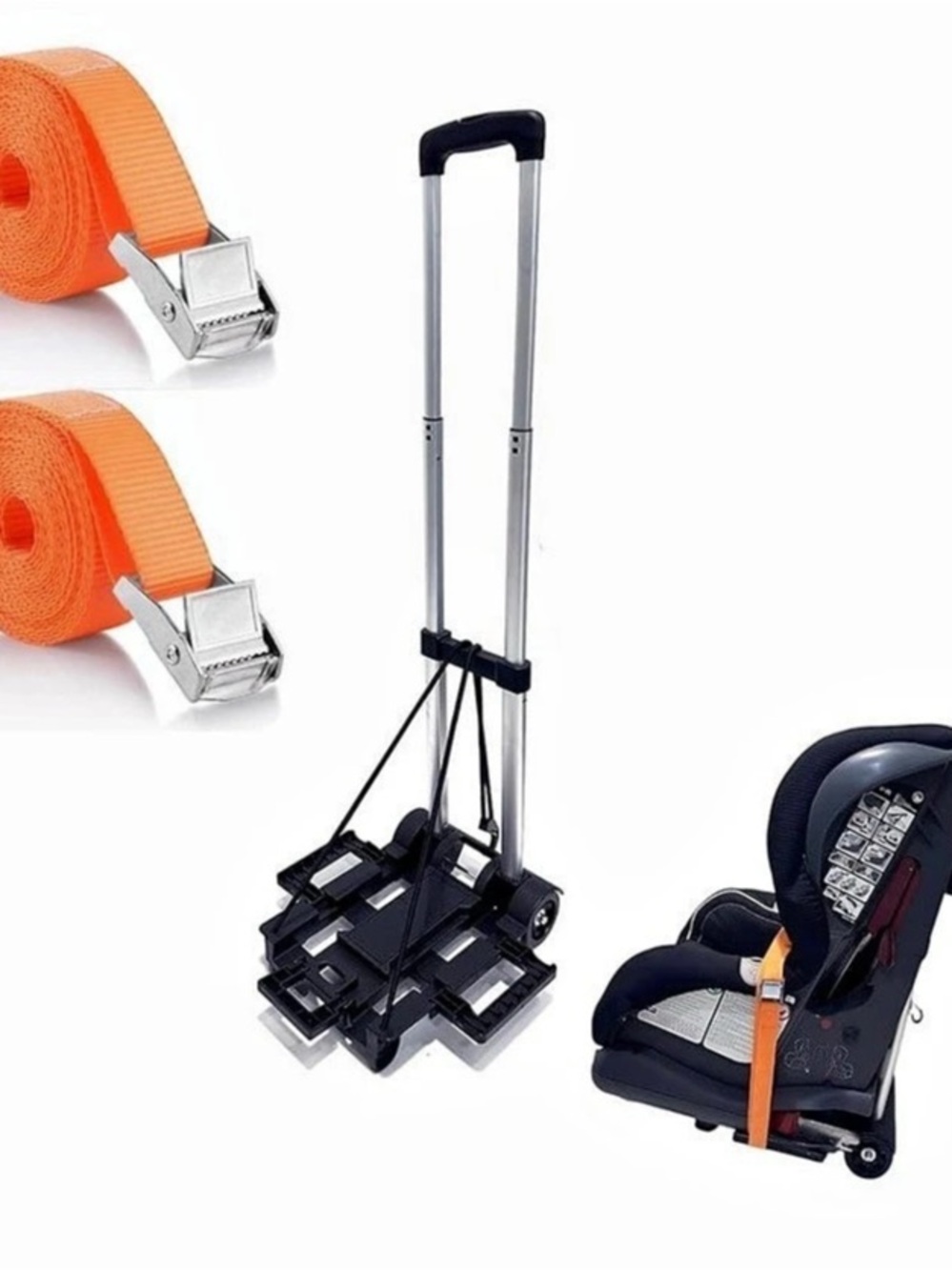 New Expandable Folding Cart Black & Orange